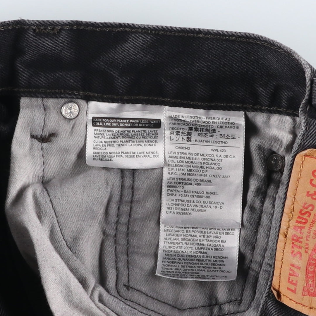 Levi's 505 Black Denim Tapered Denim Pants for Men, W32 equivalent cotton black type Vintage Second Hand