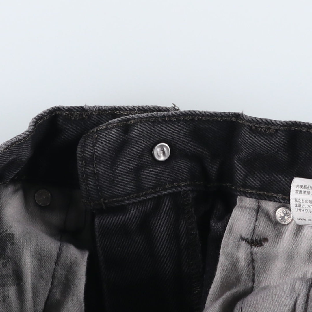 Levi's 505 Black Denim Tapered Denim Pants for Men, W32 equivalent cotton black type Vintage Second Hand