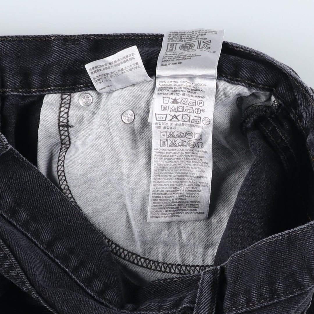 Levi's 505 Black Denim Tapered Denim Pants for Men, W33 equivalent cotton black type Vintage Second Hand