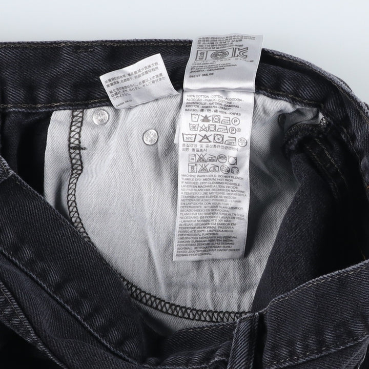 Levi's 505 Black Denim Tapered Denim Pants for Men, W33 equivalent cotton black type Vintage Second Hand