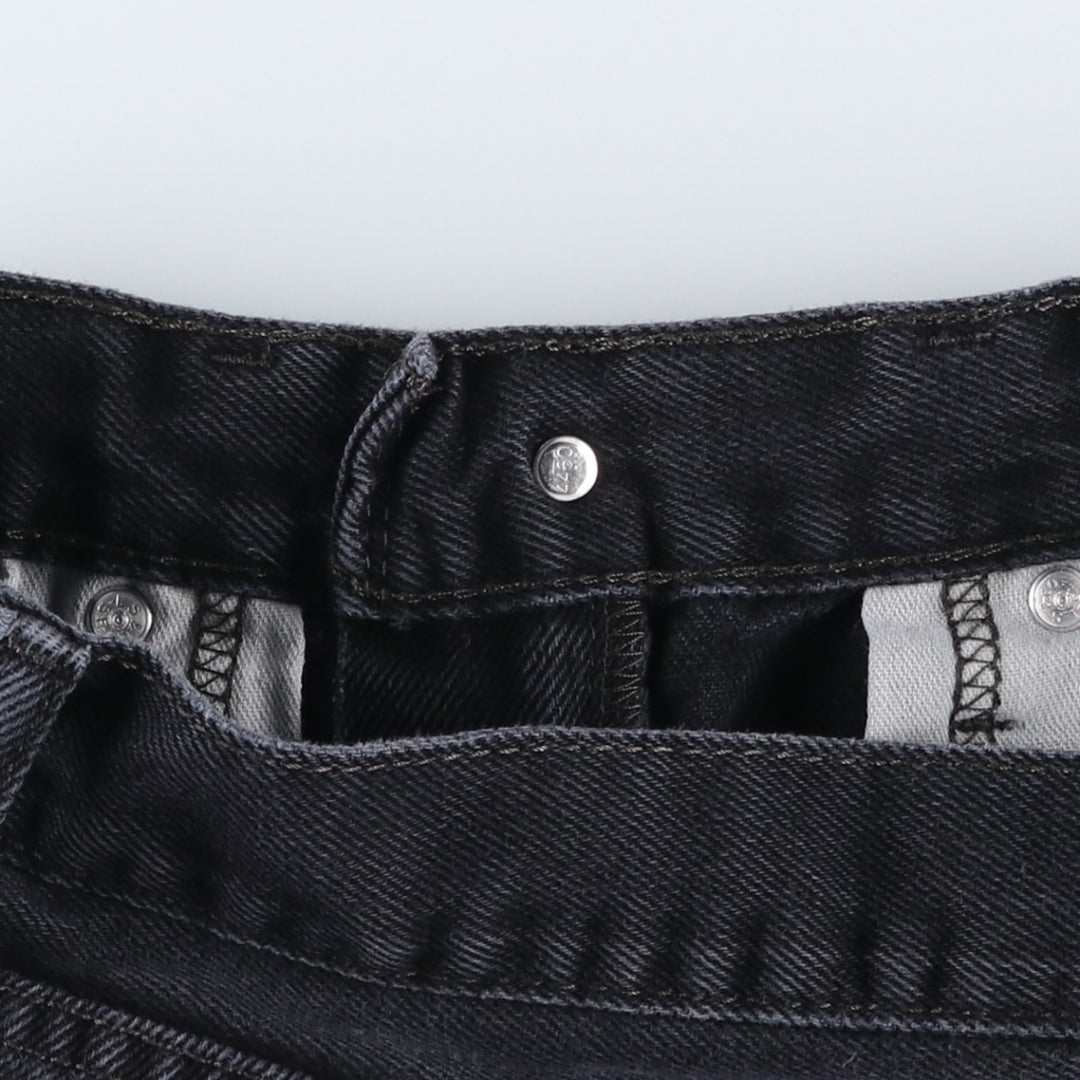 Levi's 505 Black Denim Tapered Denim Pants for Men, W33 equivalent cotton black type Vintage Second Hand