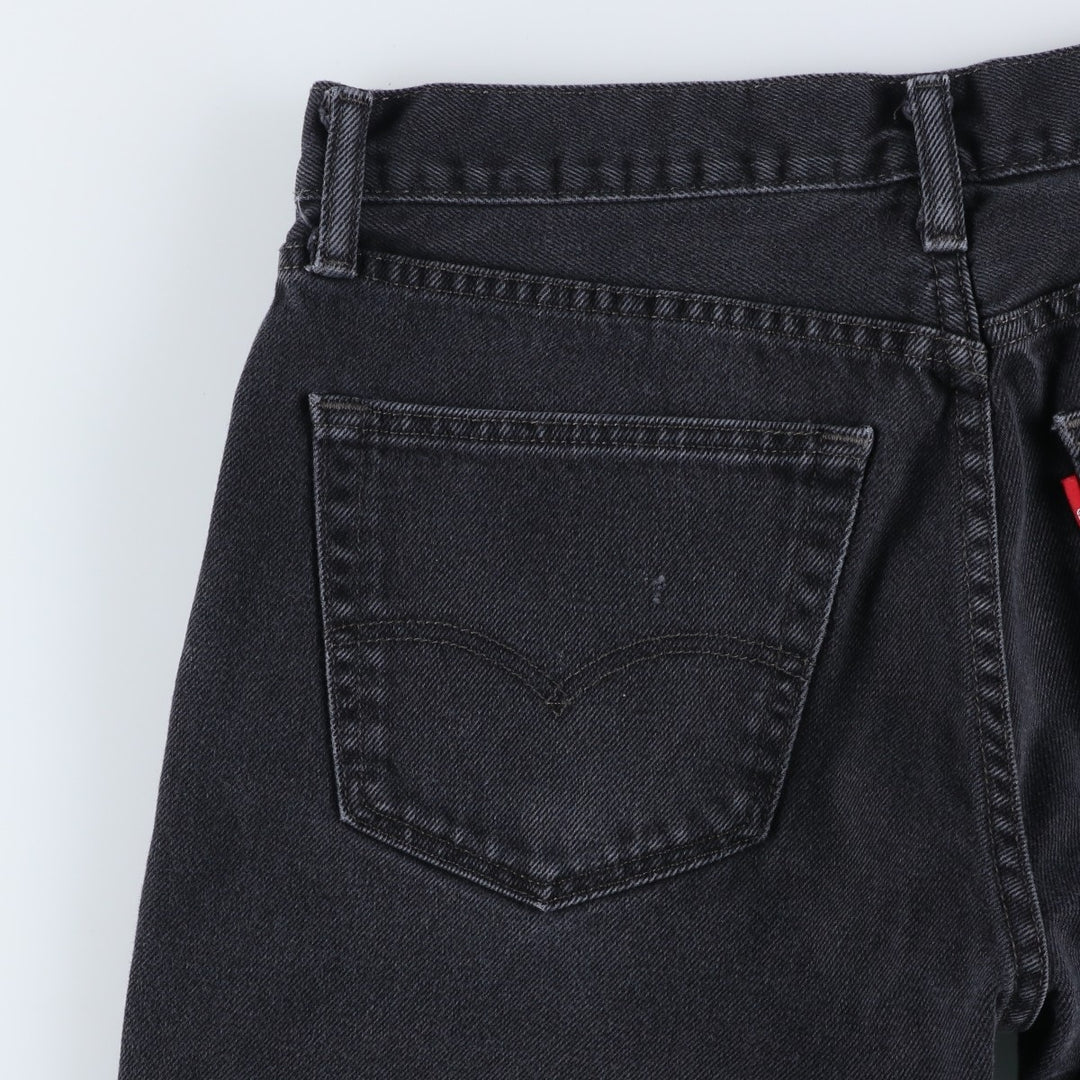 Levi's 505 Black Denim Tapered Denim Pants for Men, W33 equivalent cotton black type Vintage Second Hand