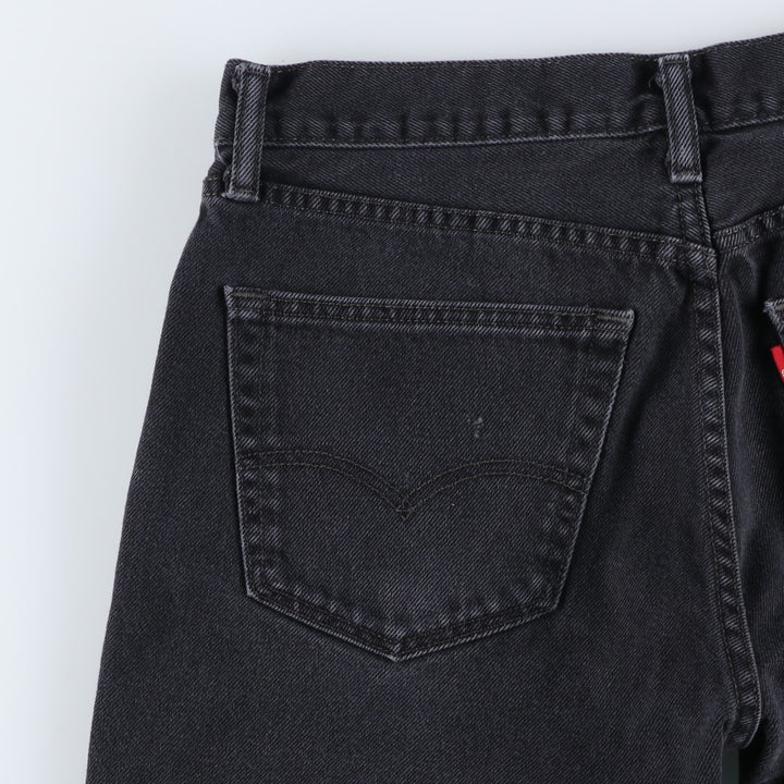 Levi's 505 Black Denim Tapered Denim Pants for Men, W33 equivalent cotton black type Vintage Second Hand
