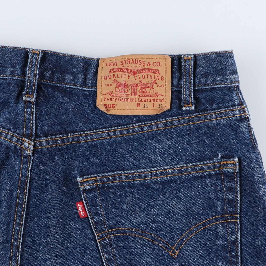 2000'S Levi's 00505-0216 Regular Fit Straight Leg Tapered Denim Pants, Made in Canada, Men's Size 34 cotton navy blue type Vintage Second Hand