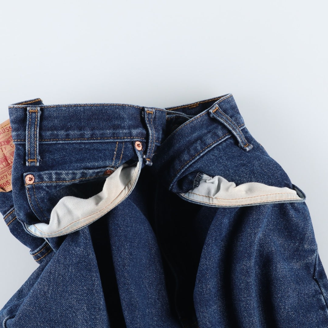 2000'S Levi's 00505-0216 Regular Fit Straight Leg Tapered Denim Pants, Made in Canada, Men's Size 34 cotton navy blue type Vintage Second Hand