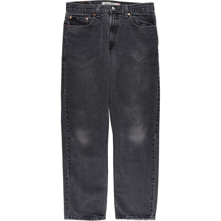 Levi's 505 REGULAR FIT black denim tapered denim pants for men, size w33 cotton black type Vintage Second Hand