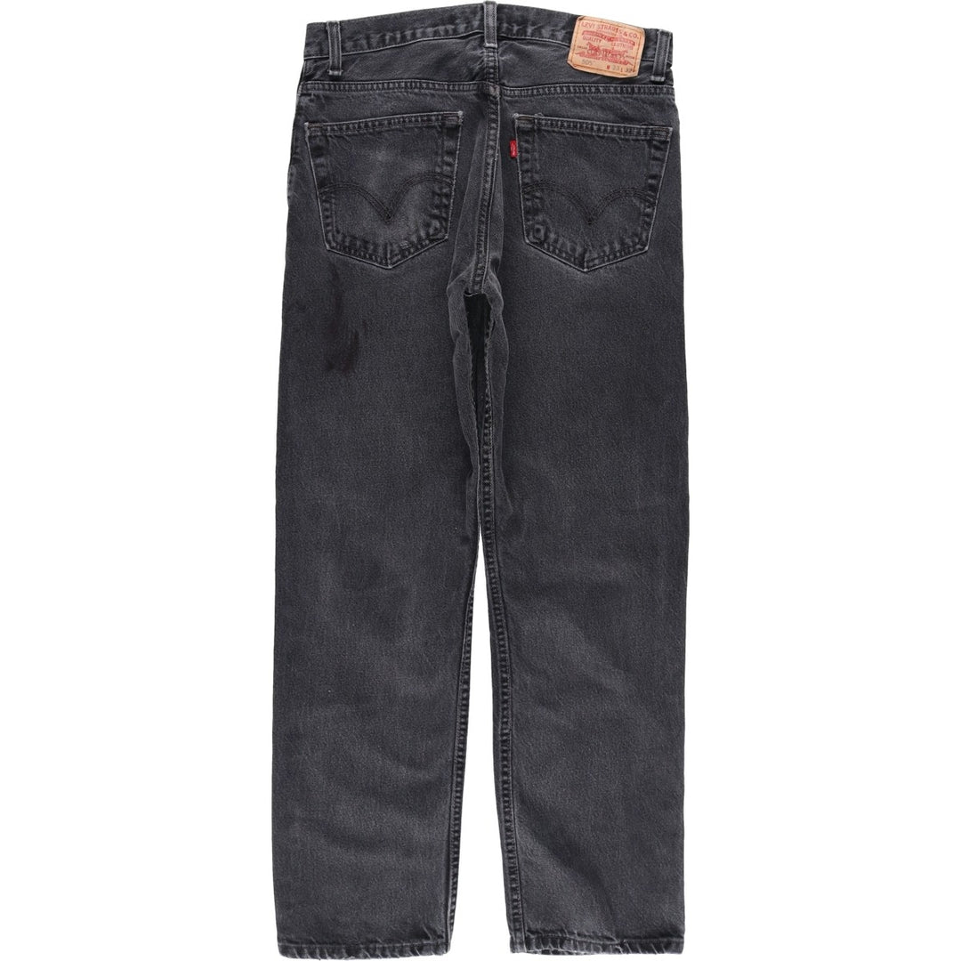 Levi's 505 REGULAR FIT black denim tapered denim pants for men, size w33 cotton black type Vintage Second Hand