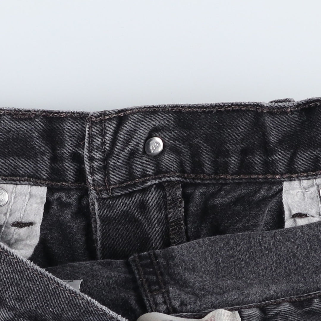 Levi's 505 REGULAR FIT black denim tapered denim pants for men, size w33 cotton black type Vintage Second Hand