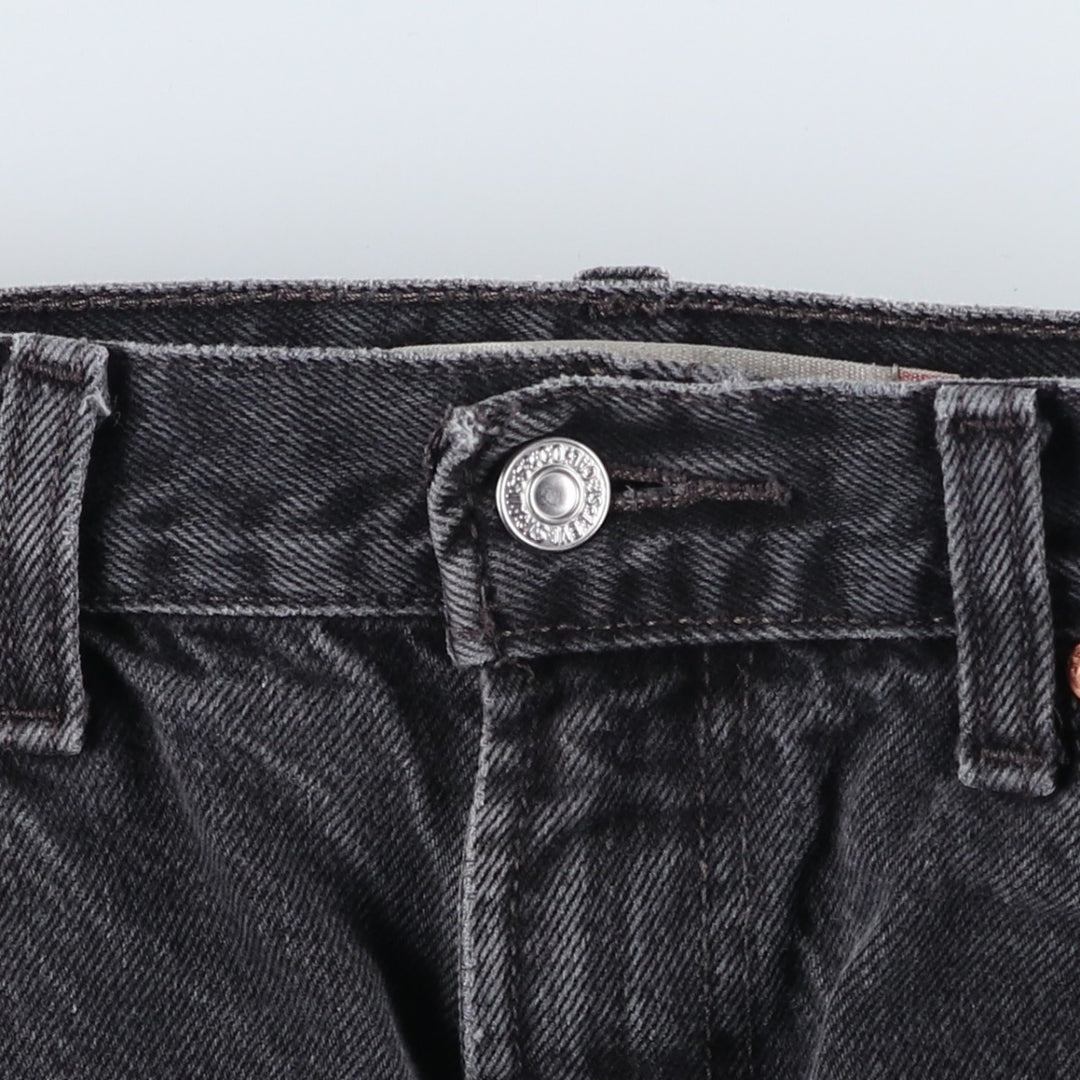 Levi's 505 REGULAR FIT black denim tapered denim pants for men, size w33 cotton black type Vintage Second Hand