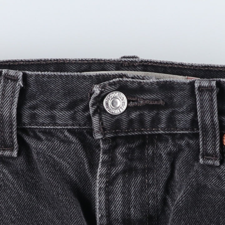 Levi's 505 REGULAR FIT black denim tapered denim pants for men, size w33 cotton black type Vintage Second Hand