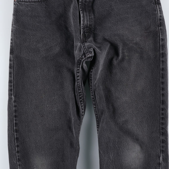 Levi's 505 REGULAR FIT black denim tapered denim pants for men, size w33 cotton black type Vintage Second Hand