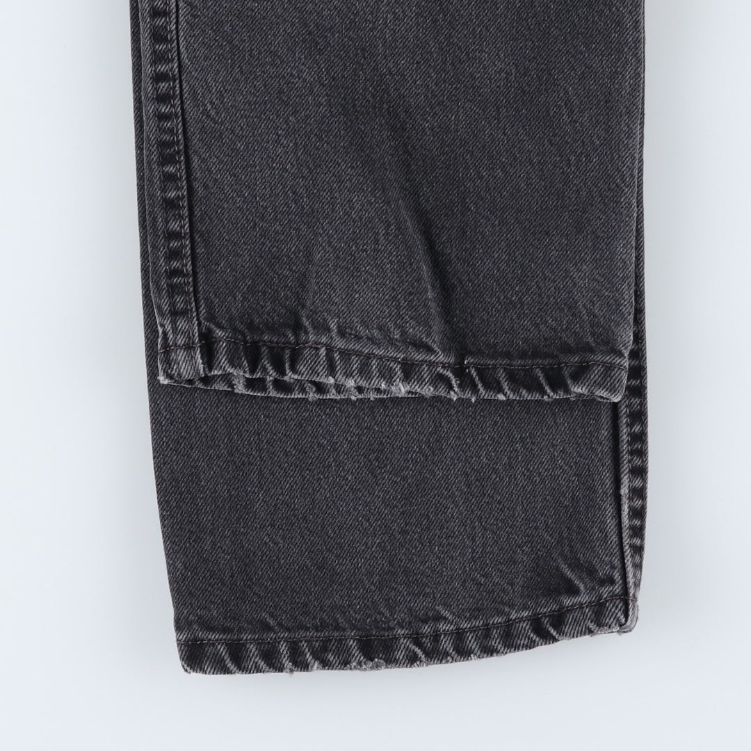 Levi's 505 REGULAR FIT black denim tapered denim pants for men, size w33 cotton black type Vintage Second Hand