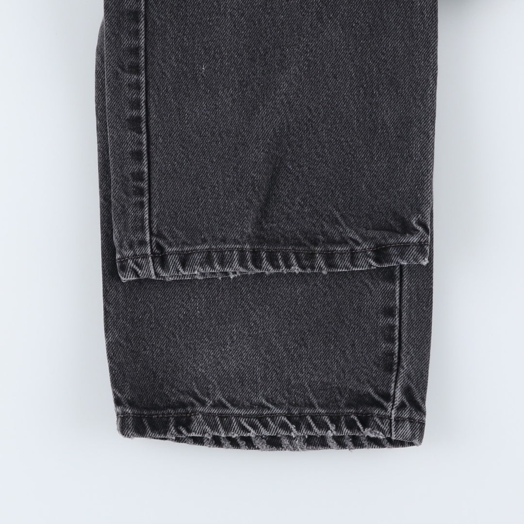 Levi's 505 REGULAR FIT black denim tapered denim pants for men, size w33 cotton black type Vintage Second Hand