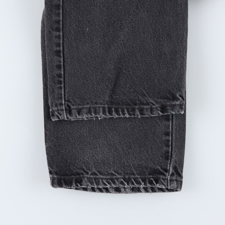 Levi's 505 REGULAR FIT black denim tapered denim pants for men, size w33 cotton black type Vintage Second Hand