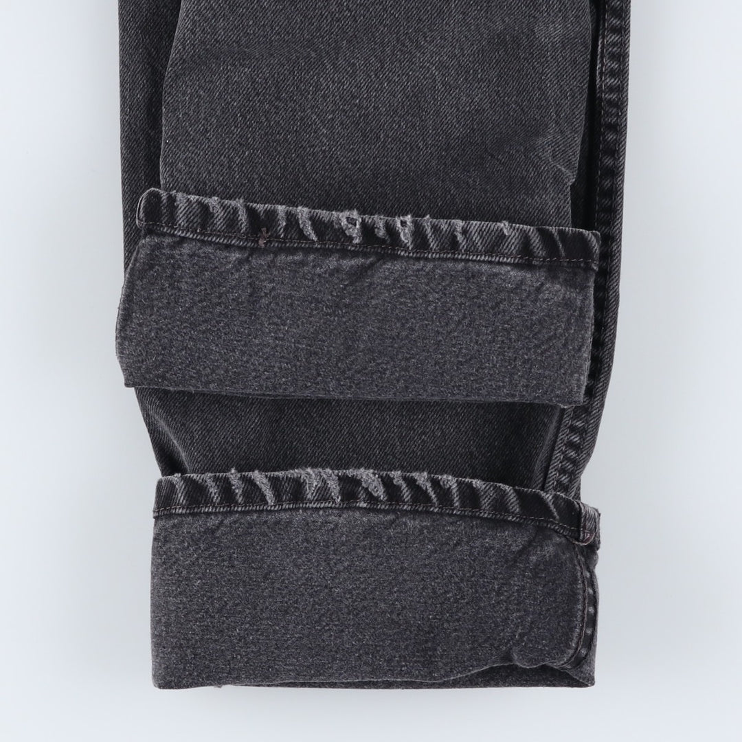Levi's 505 REGULAR FIT black denim tapered denim pants for men, size w33 cotton black type Vintage Second Hand