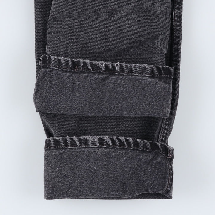 Levi's 505 REGULAR FIT black denim tapered denim pants for men, size w33 cotton black type Vintage Second Hand