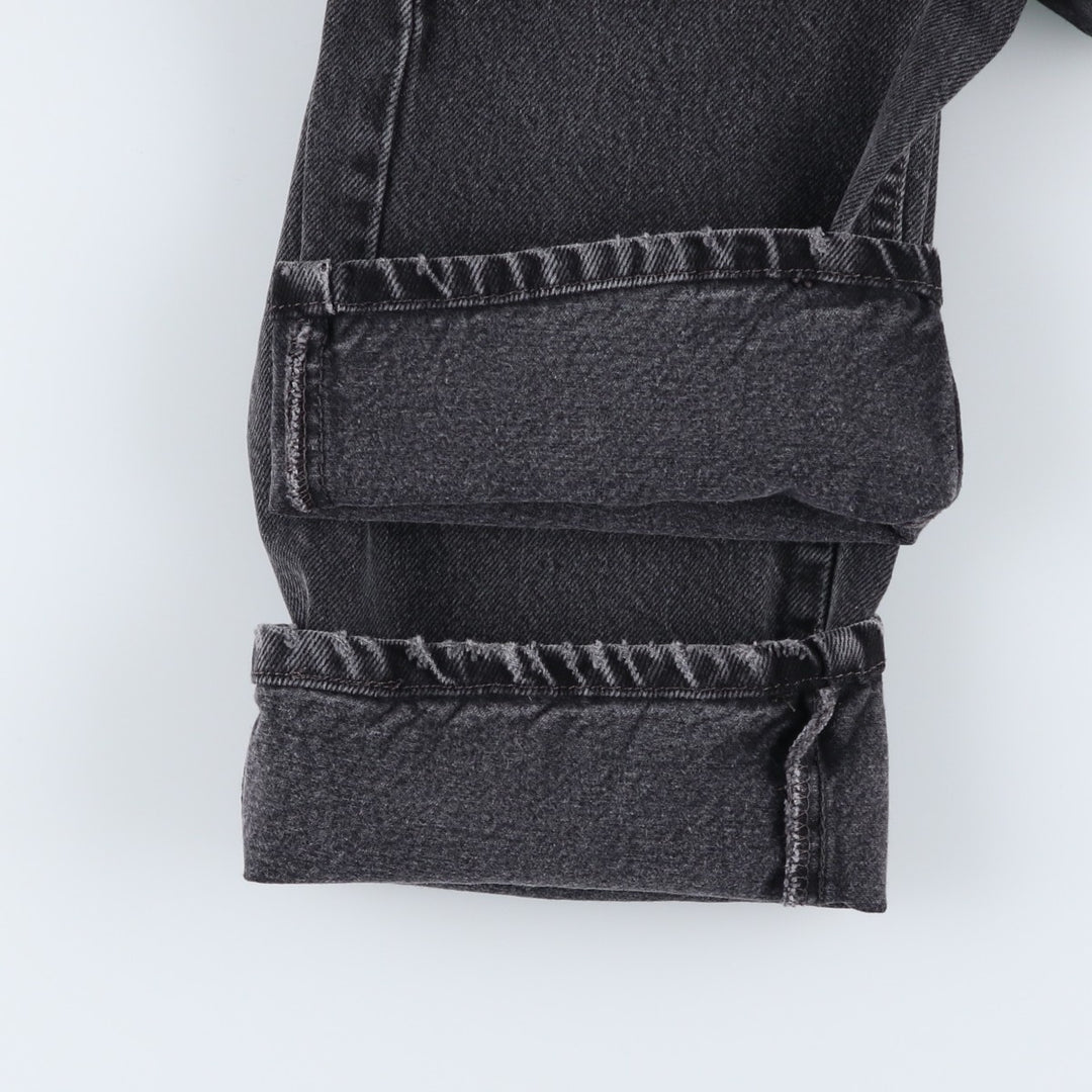 Levi's 505 REGULAR FIT black denim tapered denim pants for men, size w33 cotton black type Vintage Second Hand
