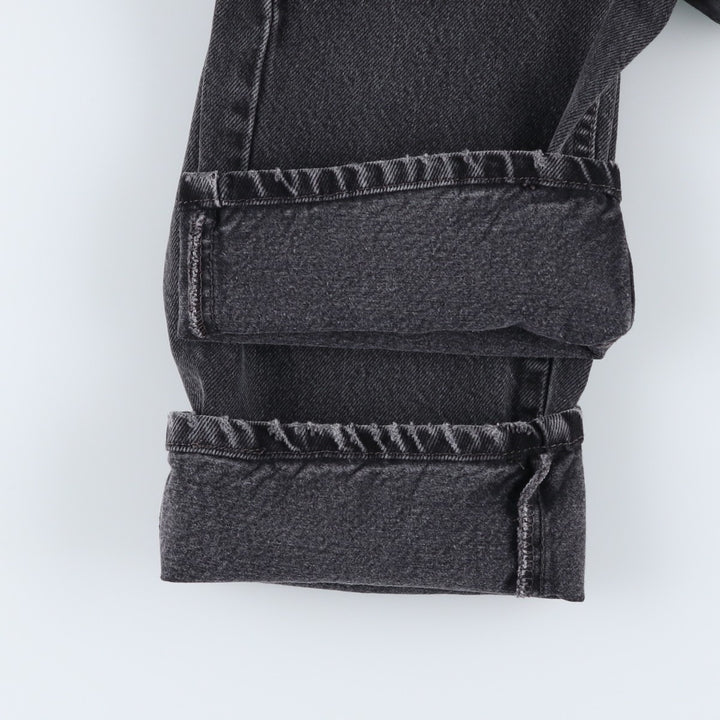 Levi's 505 REGULAR FIT black denim tapered denim pants for men, size w33 cotton black type Vintage Second Hand