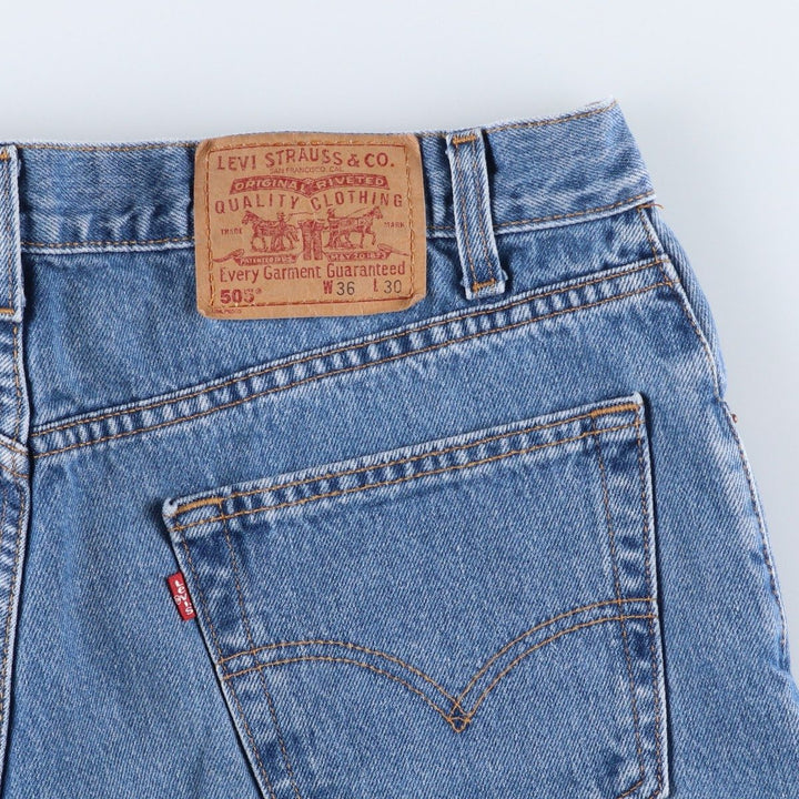90s-00'S Levi's 00505-4891 Regular Fit Straight Leg Tapered Denim Pants, Made in Canada, Men's Size 35 cotton blue type Vintage Second Hand