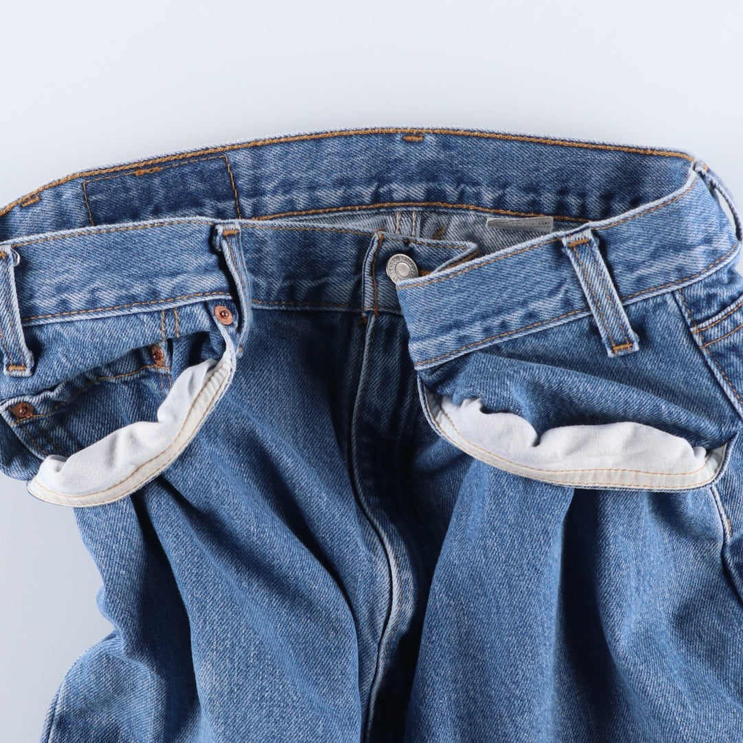 90s-00'S Levi's 00505-4891 Regular Fit Straight Leg Tapered Denim Pants, Made in Canada, Men's Size 35 cotton blue type Vintage Second Hand