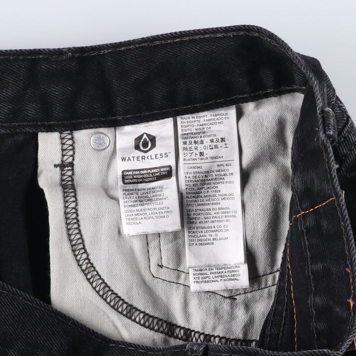 Levi's 505 Black Denim Tapered Denim Pants for Men, W34 equivalent cotton black type Vintage Second Hand