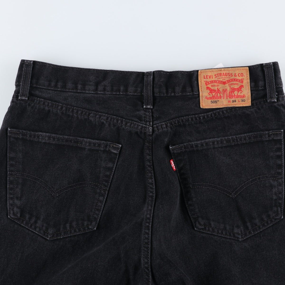 Levi's 505 Black Denim Tapered Denim Pants for Men, W34 equivalent cotton black type Vintage Second Hand