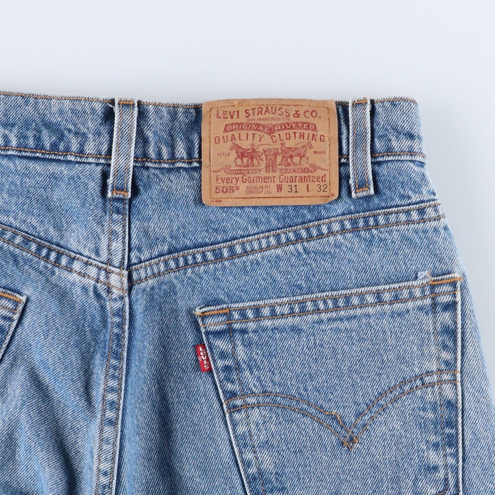 90'S Levi's 00505-4891 Regular Fit Straight Leg Tapered Denim Pants, Men's, Size W29, Vintage cotton blue type Vintage Second Hand