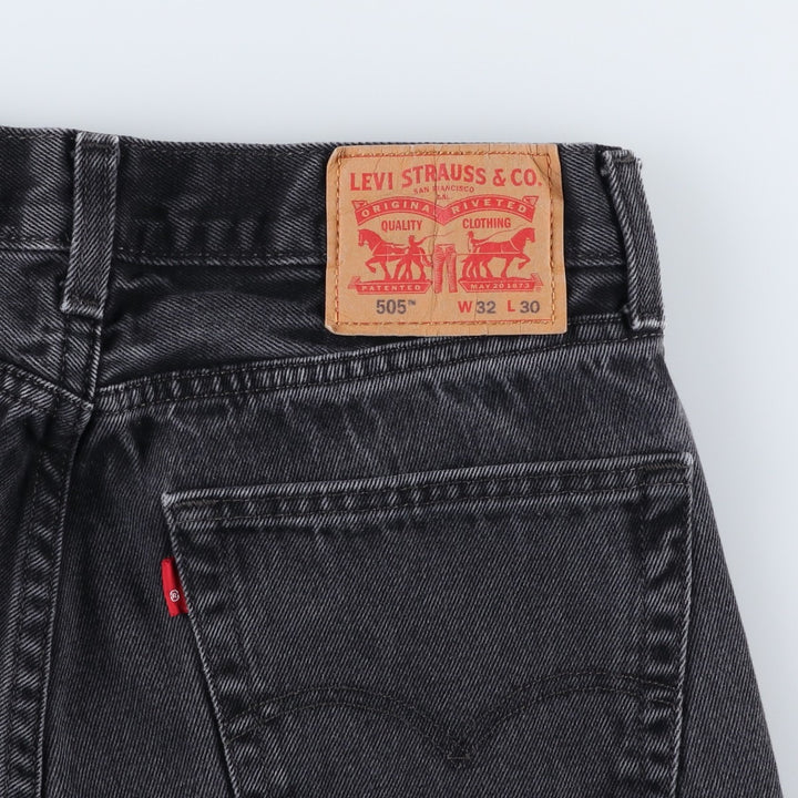 Levi's 505 Black Denim Tapered Denim Pants for Men, W31 equivalent cotton black type Vintage Second Hand