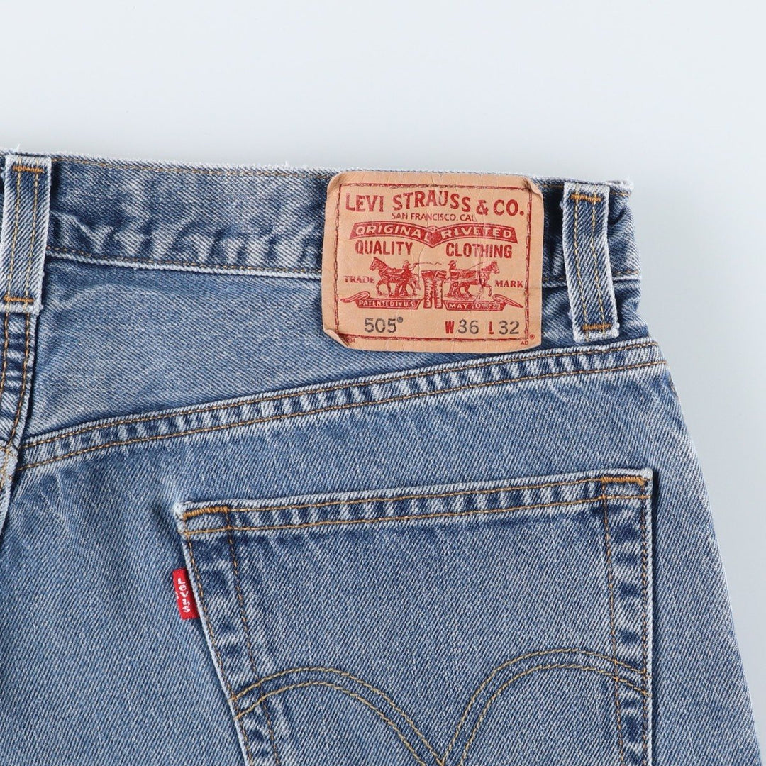 Levi's 505 REGULAR FIT tapered denim pants for men, size w36 cotton blue type Vintage Second Hand