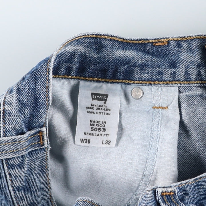 Levi's 505 REGULAR FIT tapered denim pants for men, size w36 cotton blue type Vintage Second Hand