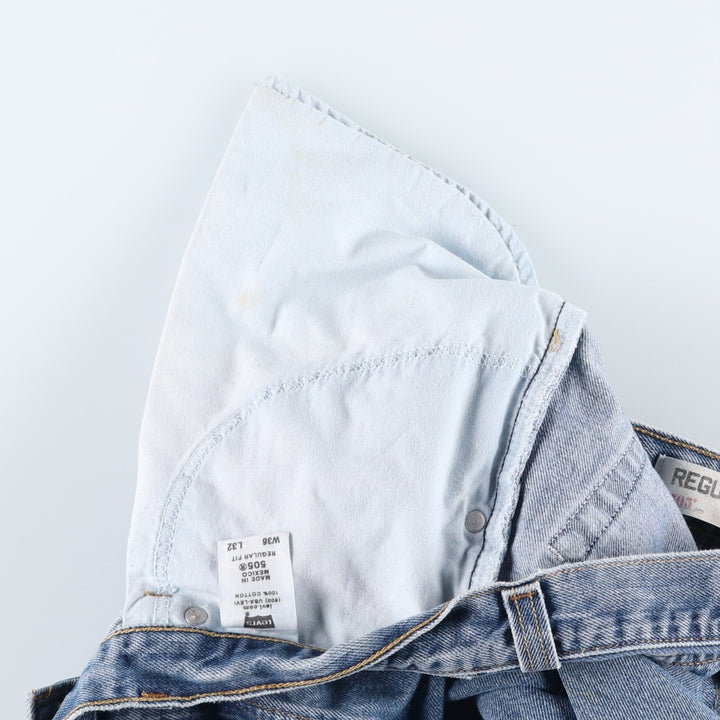 Levi's 505 REGULAR FIT tapered denim pants for men, size w36 cotton blue type Vintage Second Hand