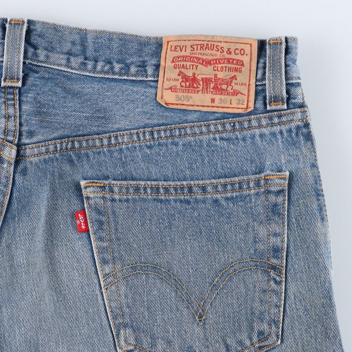 Levi's 505 REGULAR FIT tapered denim pants for men, size w36 cotton blue type Vintage Second Hand