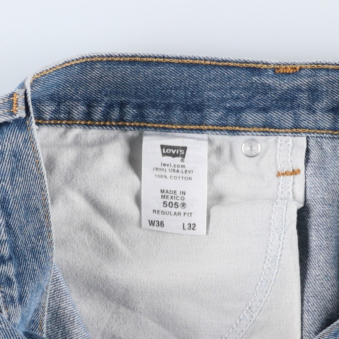 Levi's 505 REGULAR FIT tapered denim pants for men, size w36 cotton blue type Vintage Second Hand