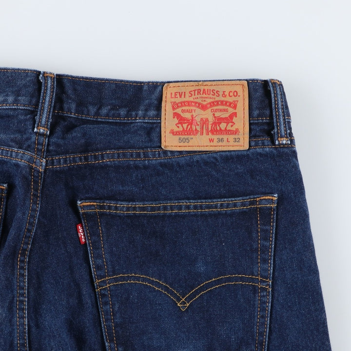 Levi's 505-0216 Tapered Denim Pants, Men's, Size W36 cotton Navy blue Vintage Second Hand