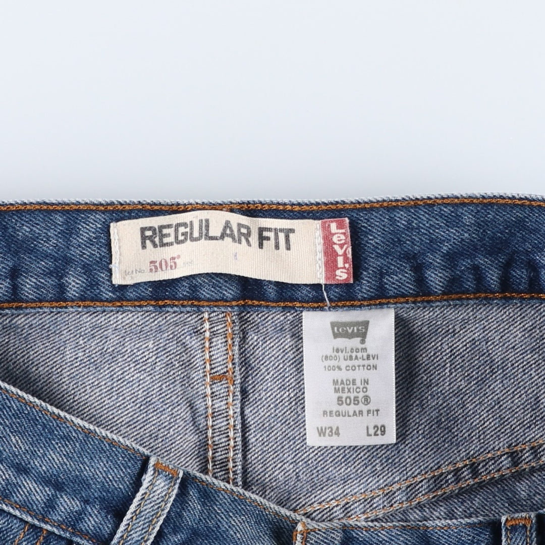 Levi's 505 REGULAR FIT tapered denim pants for men, size w33 cotton blue type Vintage Second Hand