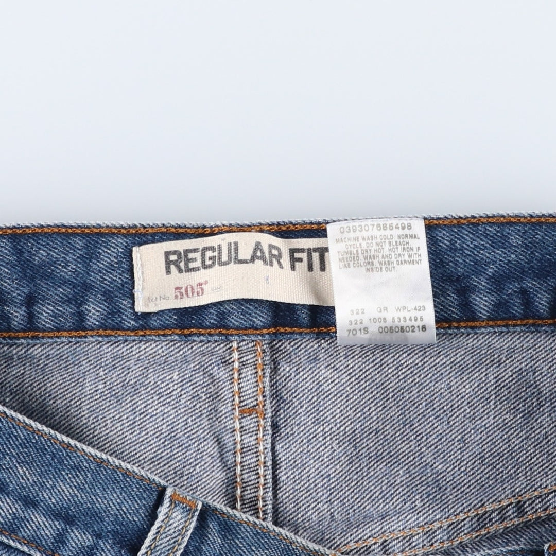 Levi's 505 REGULAR FIT tapered denim pants for men, size w33 cotton blue type Vintage Second Hand