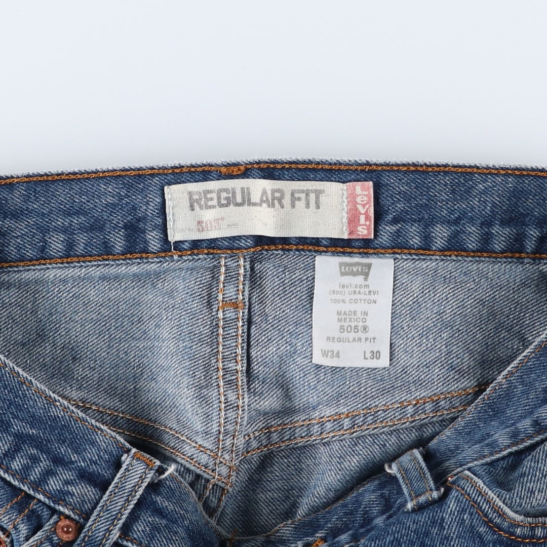 Levi's 505 REGULAR FIT tapered denim pants for men, size w33 cotton blue type Vintage Second Hand