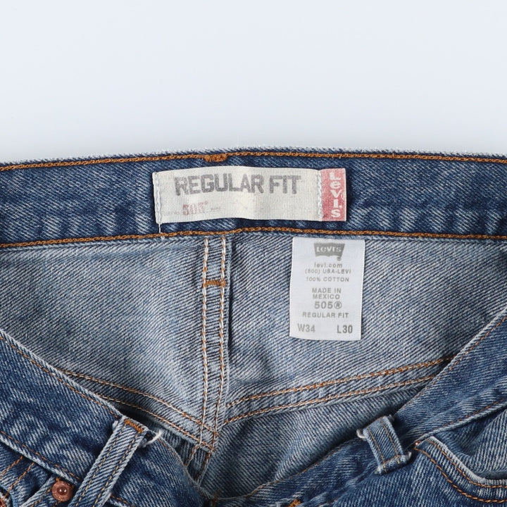 Levi's 505 REGULAR FIT tapered denim pants for men, size w33 cotton blue type Vintage Second Hand