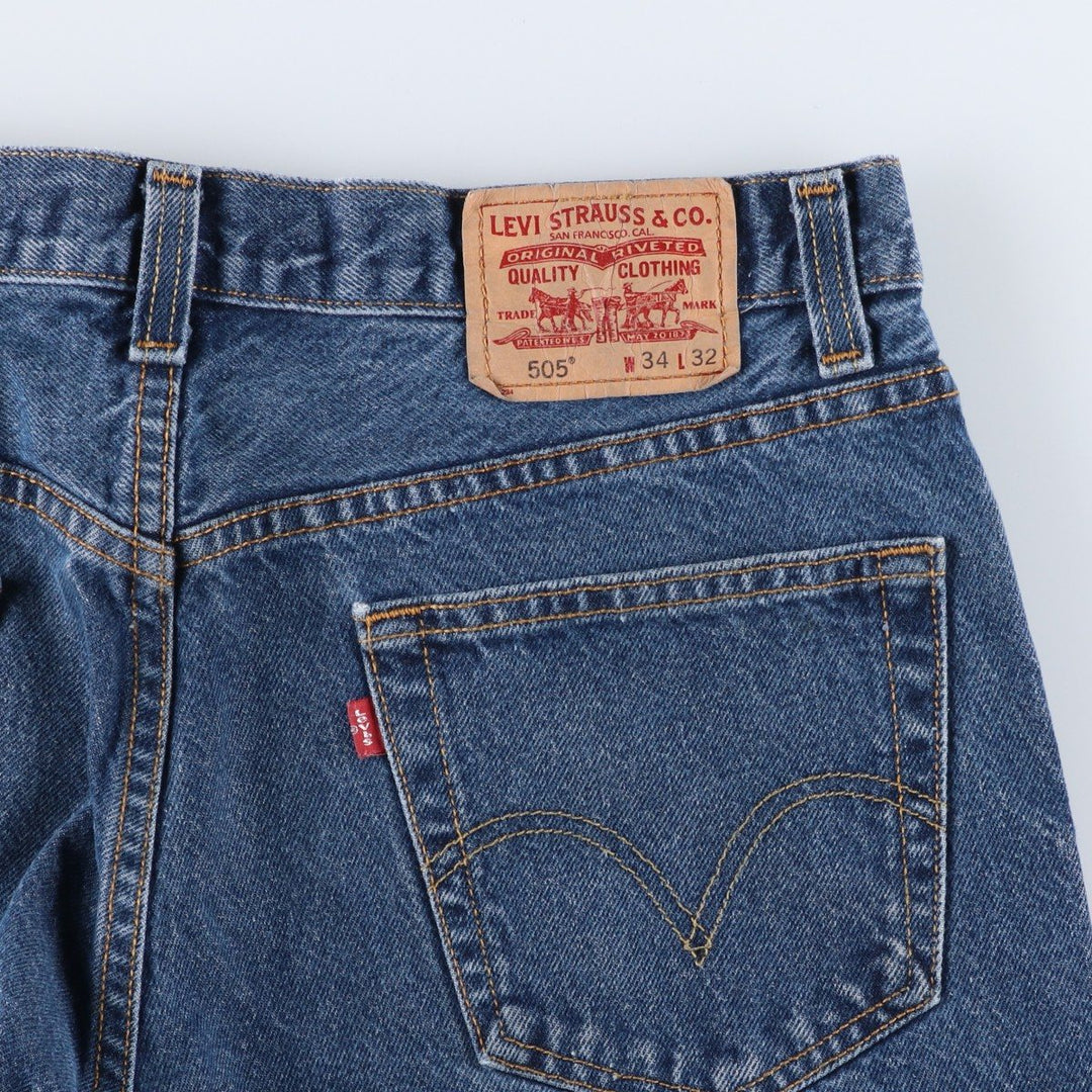 Levi's 505 REGULAR FIT tapered denim pants for men, size w34 cotton blue type Vintage Second Hand