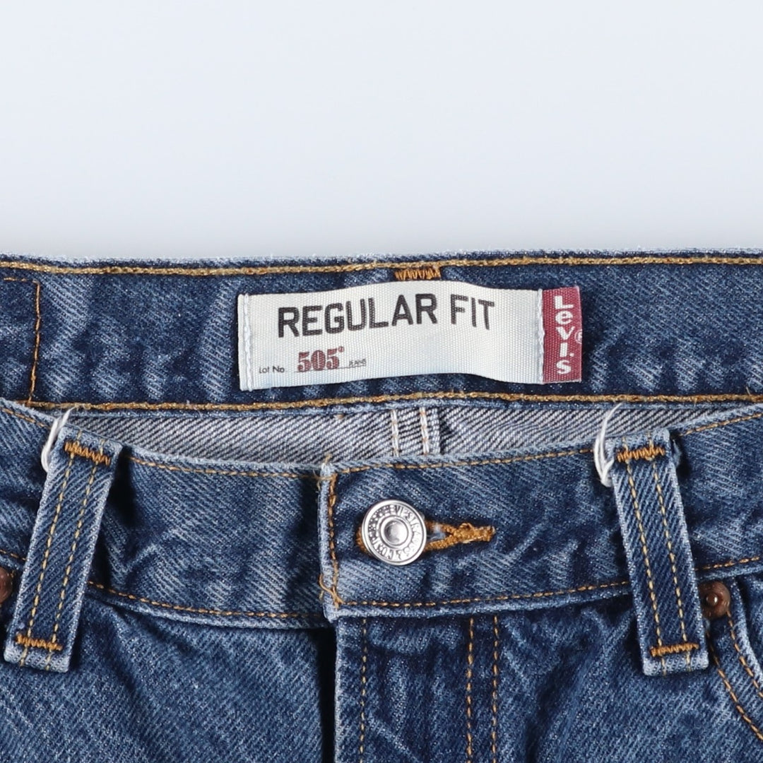 Levi's 505 REGULAR FIT tapered denim pants for men, size w34 cotton blue type Vintage Second Hand