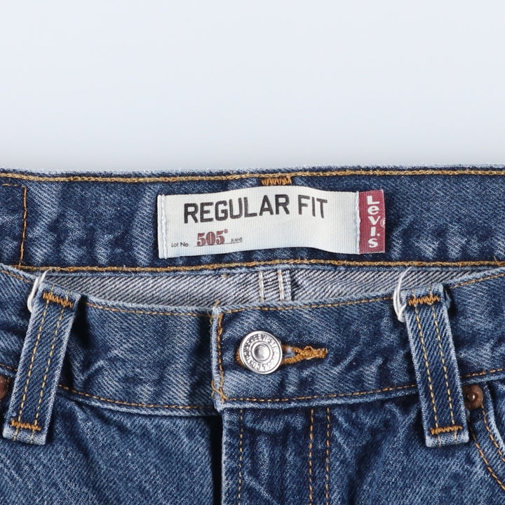 Levi's 505 REGULAR FIT tapered denim pants for men, size w34 cotton blue type Vintage Second Hand