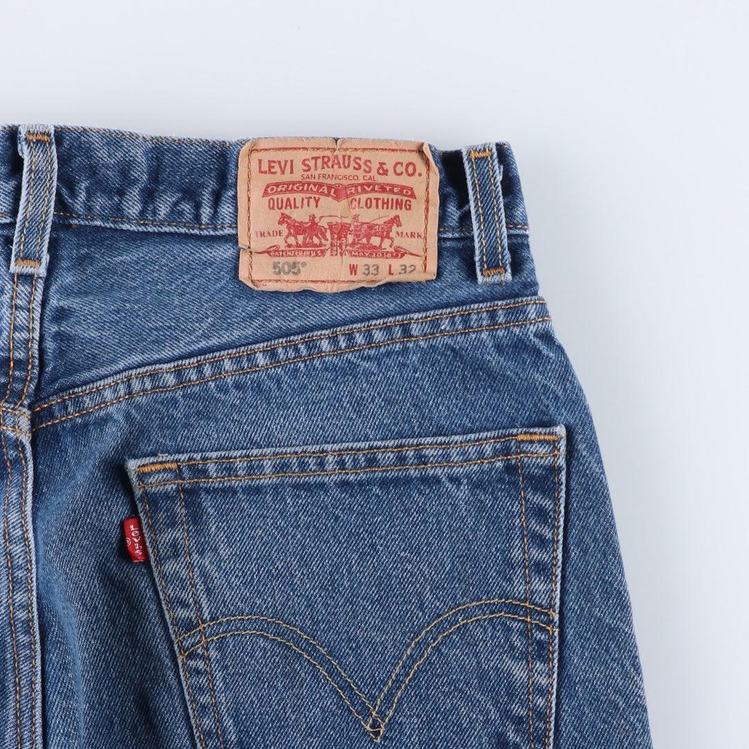 Levi's 505 REGULAR FIT tapered denim pants for men, size w33 cotton blue type Vintage Second Hand