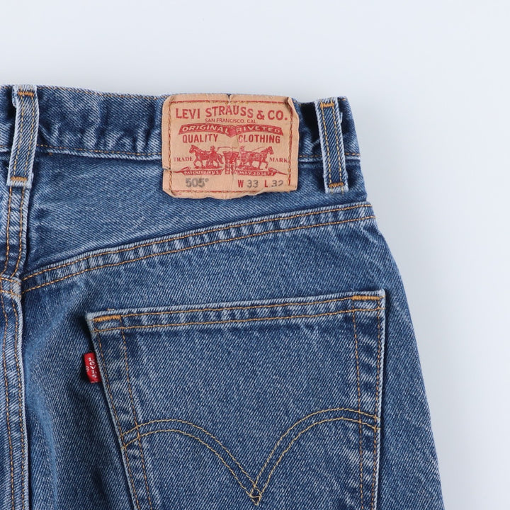 Levi's 505 REGULAR FIT tapered denim pants for men, size w33 cotton blue type Vintage Second Hand