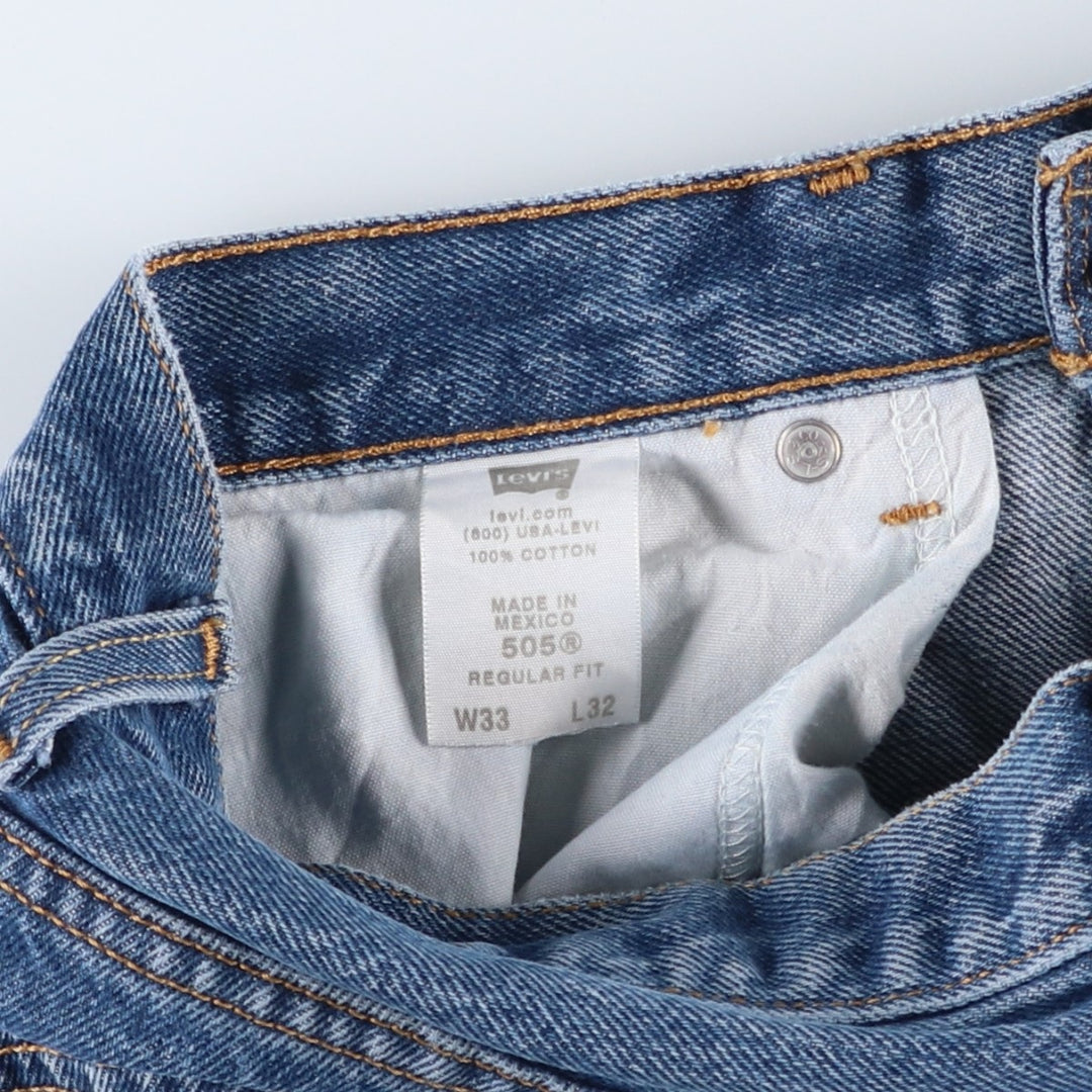 Levi's 505 REGULAR FIT tapered denim pants for men, size w33 cotton blue type Vintage Second Hand
