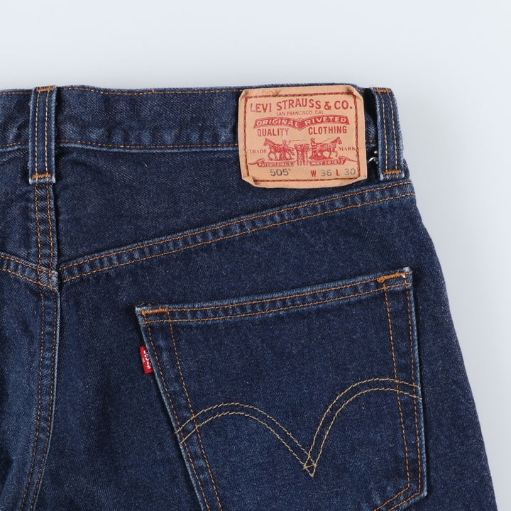 Levi's 505 Regular Fit Tapered Denim Pants, Men's, Size 38 cotton Navy blue Vintage Second Hand