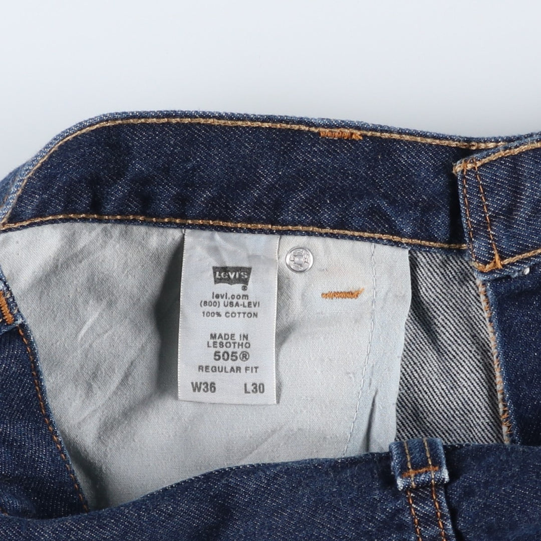 Levi's 505 Regular Fit Tapered Denim Pants, Men's, Size 38 cotton Navy blue Vintage Second Hand