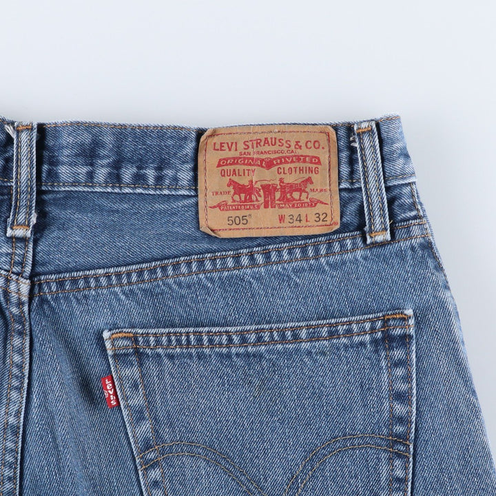 Levi's 505 REGULAR FIT tapered denim pants for men, size w35 cotton blue type Vintage Second Hand
