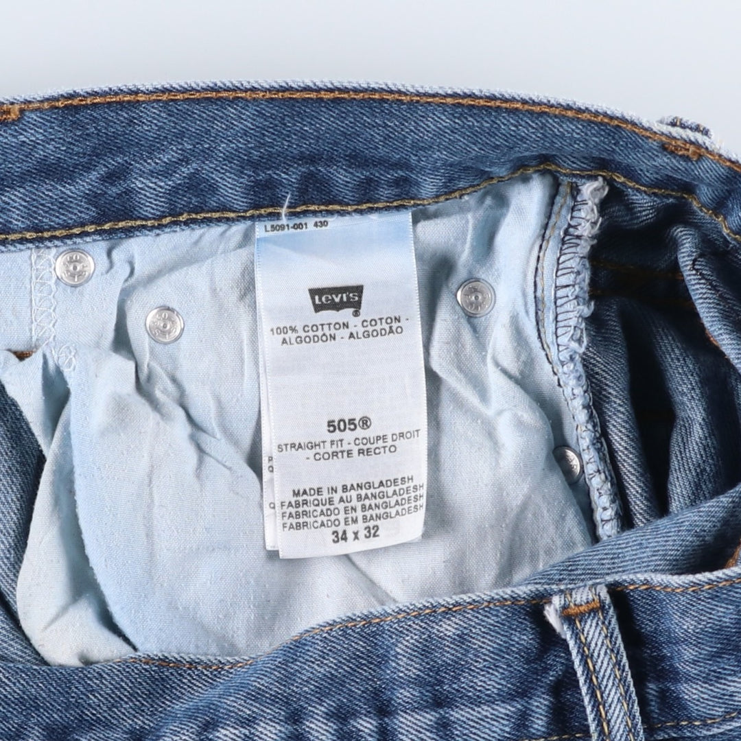 Levi's 505 REGULAR FIT tapered denim pants for men, size w35 cotton blue type Vintage Second Hand