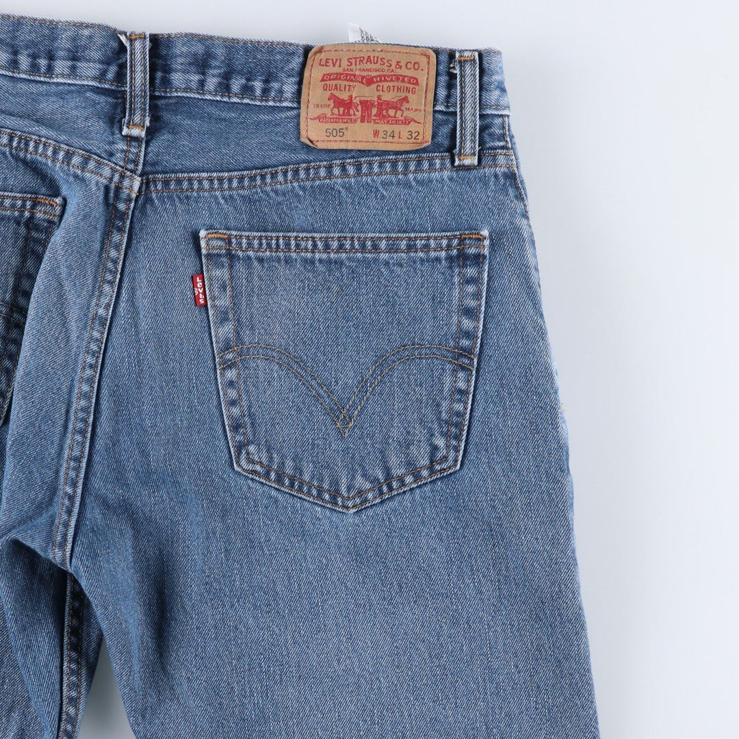 Levi's 505 REGULAR FIT tapered denim pants for men, size w35 cotton blue type Vintage Second Hand