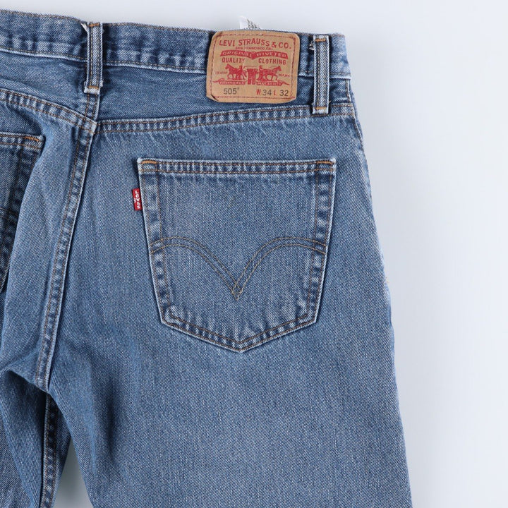 Levi's 505 REGULAR FIT tapered denim pants for men, size w35 cotton blue type Vintage Second Hand